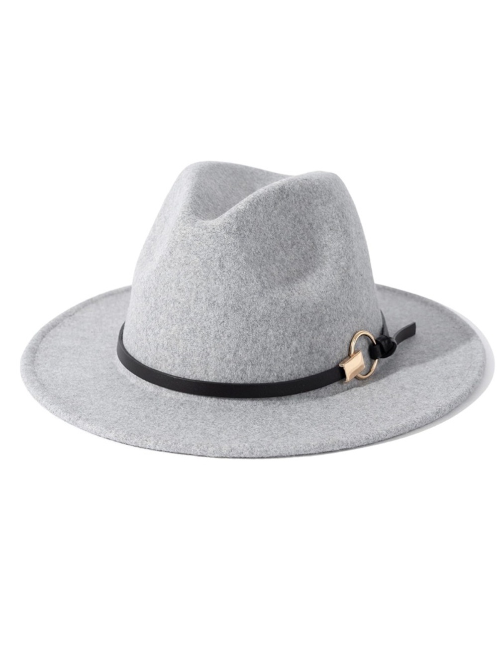 Lisianthus Women Wool Wide Brim Belt Buckle Fedora Hat